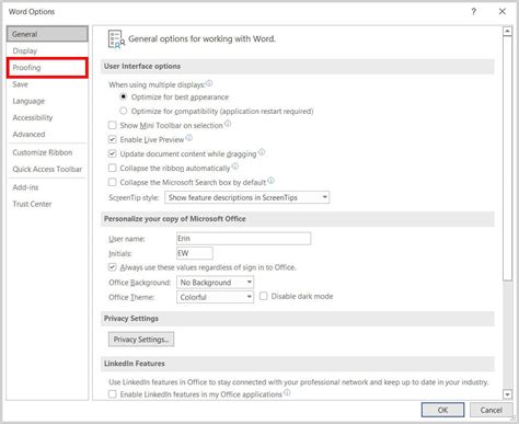 Proofing Options