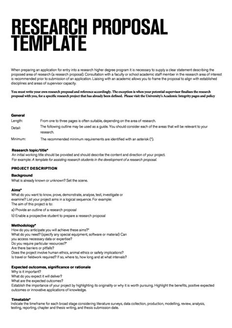 Proposal Template For Research Paper
