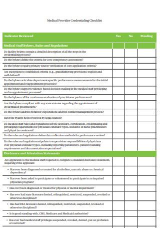 Provider Credentialing Checklist Template