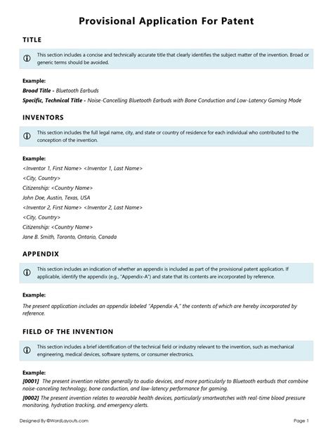 Provisional Application Template