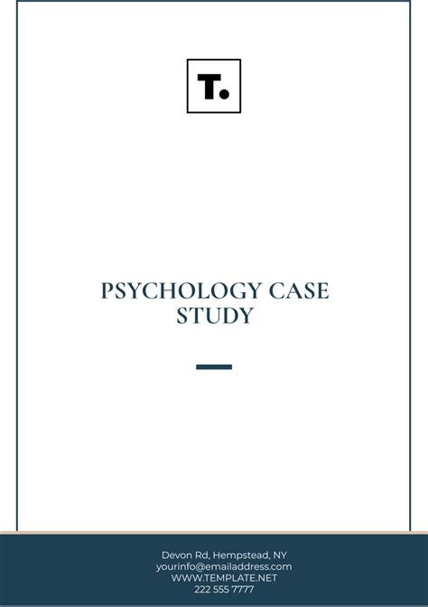 Psychology Case Study Template
