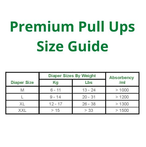 Pull Ups Sizing Chart