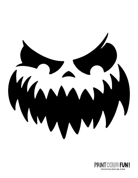 Pumpkin Scary Face Template