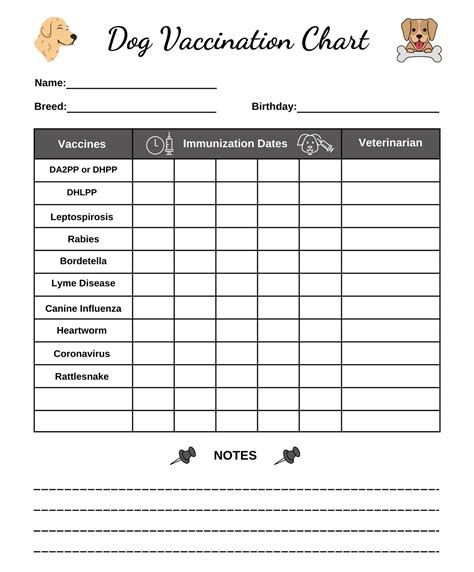 Puppy Vaccination Chart Printable