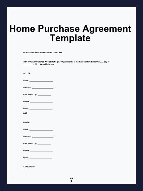 Purchase Agreement Template House