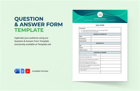 Question And Answer Template