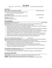 Questrom Resume Template