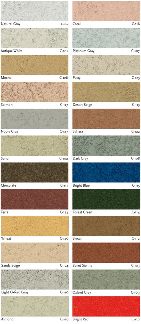 Quikrete Liquid Cement Color Chart