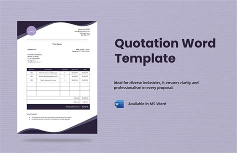 Quotation Template Word Free Download