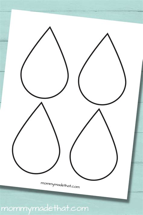 Raindrop Template Free Printable