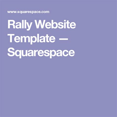 Rally Squarespace Template