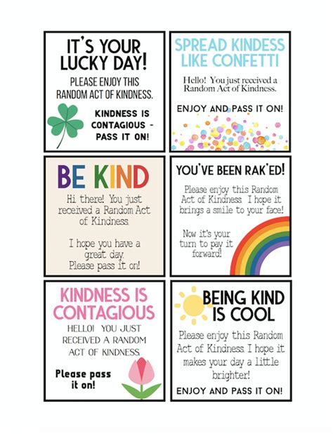 Random Acts Of Kindness Free Printable Tags