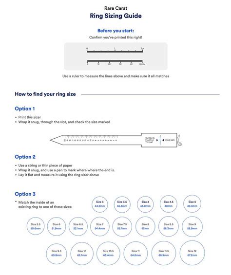Rare Carat Ring Size Chart