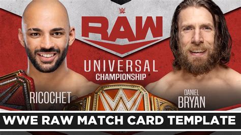 Raw Match Card Template