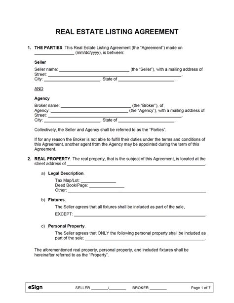 Real Estate Agreement Template