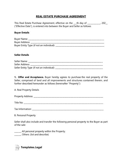 Real Estate Contract Templates