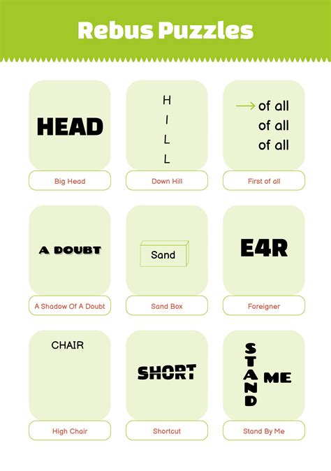 Rebus Puzzles Printable