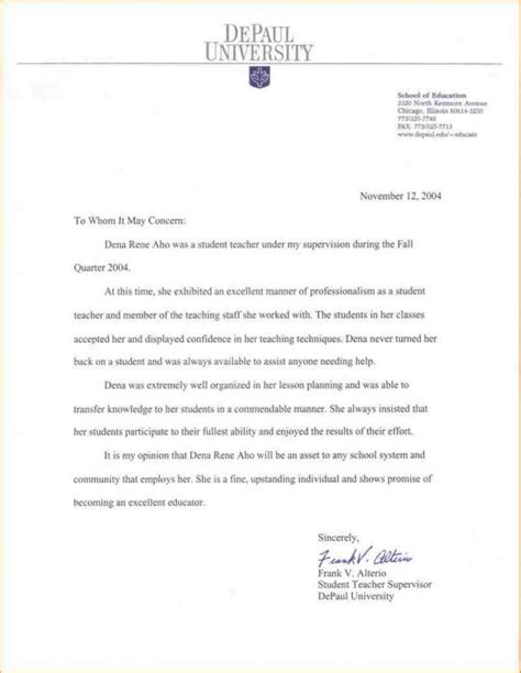 Rec Letter Template