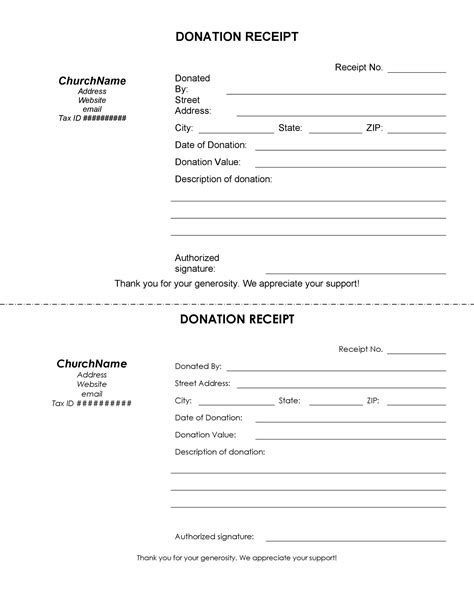 Receipt Of Donation Template