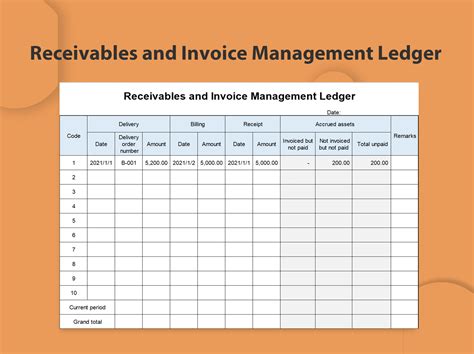 Receivables Template Excel