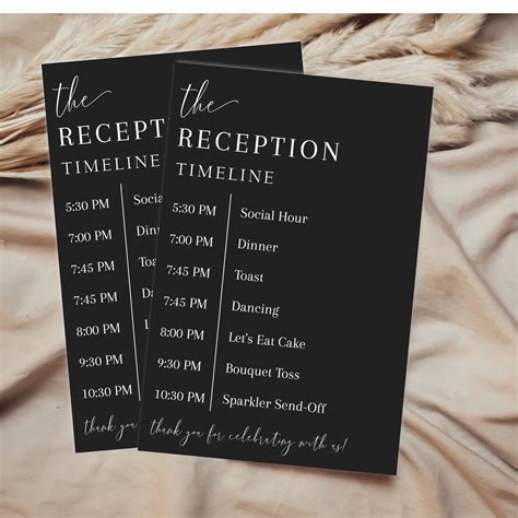 Reception Timeline Template