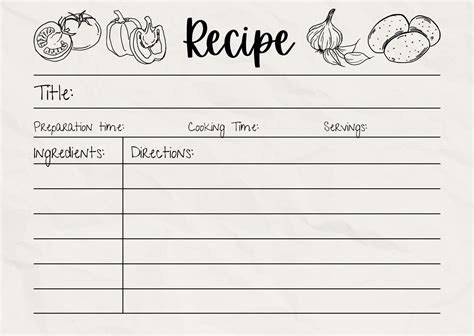 Recipe Card Template For Word