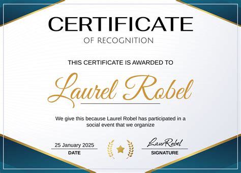 Recognition Certificate Templates