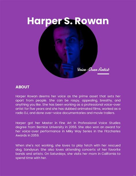 Recording Artist Bio Template