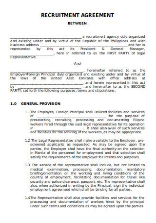 Recruiting Contract Template