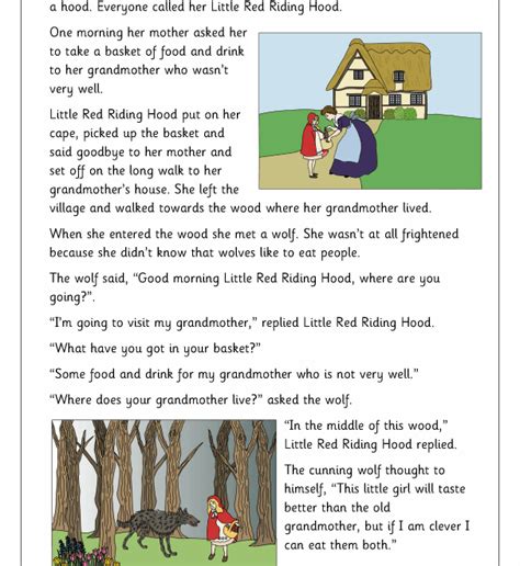 Red Riding Hood Printable Story