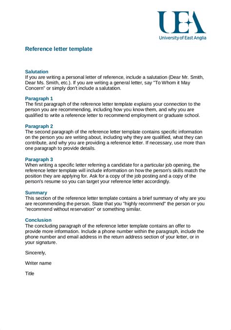 Reference For An Employee Template