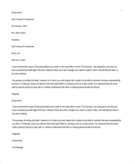 Refusal Letter Template