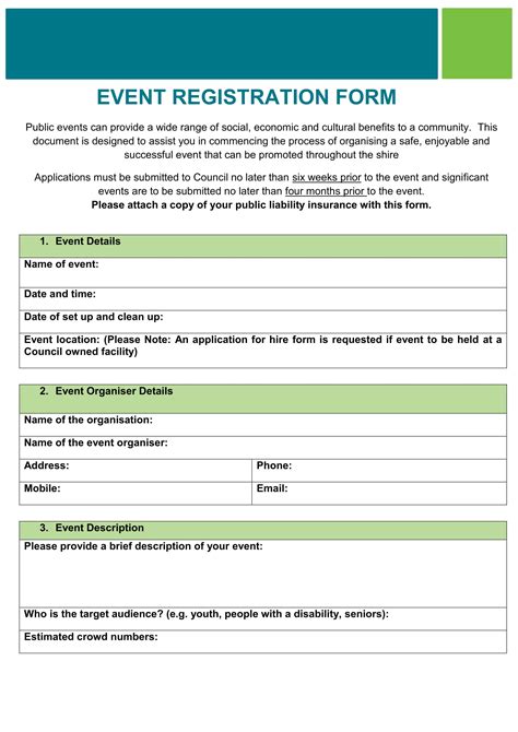 Registration Form Template For Event