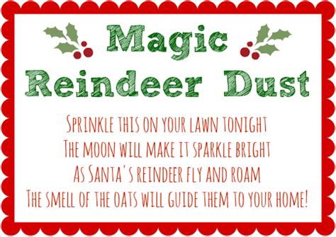 Reindeer Dust Poem Printable