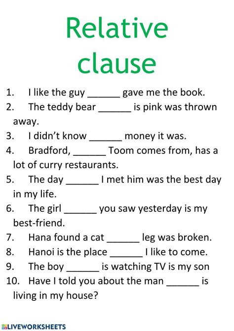 Clauses Exercises
