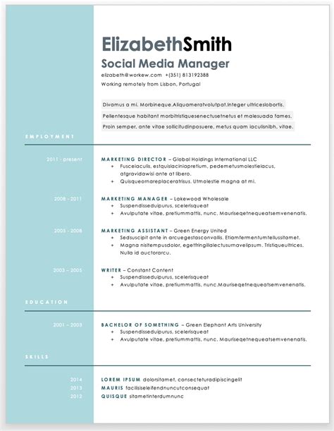 Remote Work Resume Template