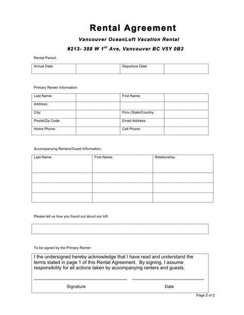 Rent Agreement Templates