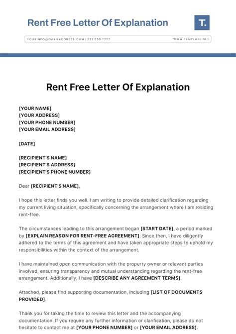 Rent Free Letter Template