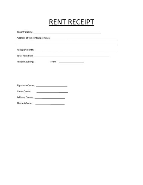 Rent Receipt Templates