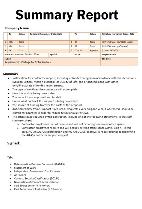 Report Template Example