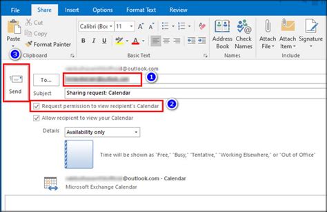 Request Calendar Access Outlook