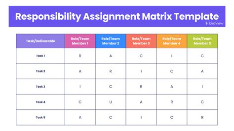 Resource Assignment Matrix Template