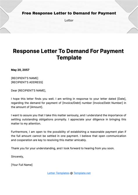 Response To Demand Letter Template