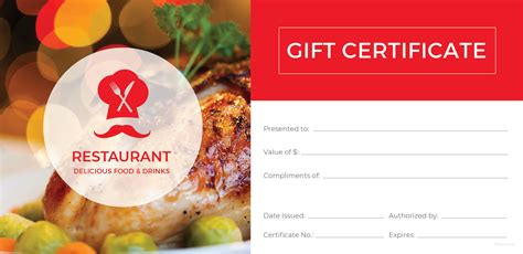 Restaurant Gift Card Template