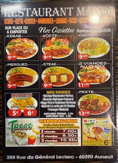 Restaurant Maxim à Auneuil