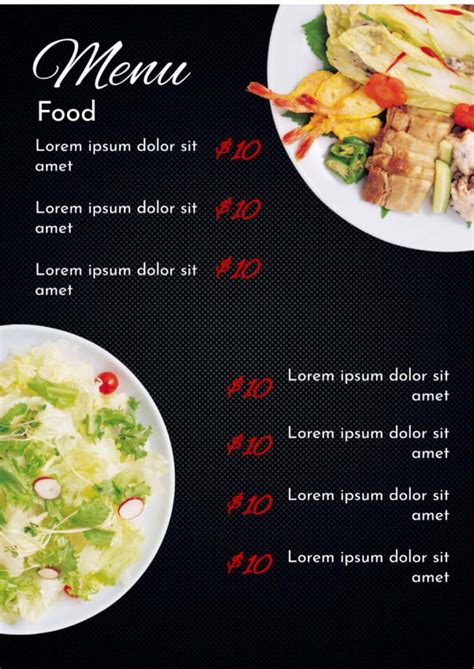 Restaurant Menu Template Google Docs