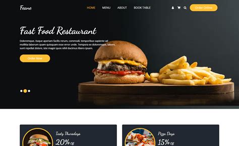 Restaurant Website Templates Free