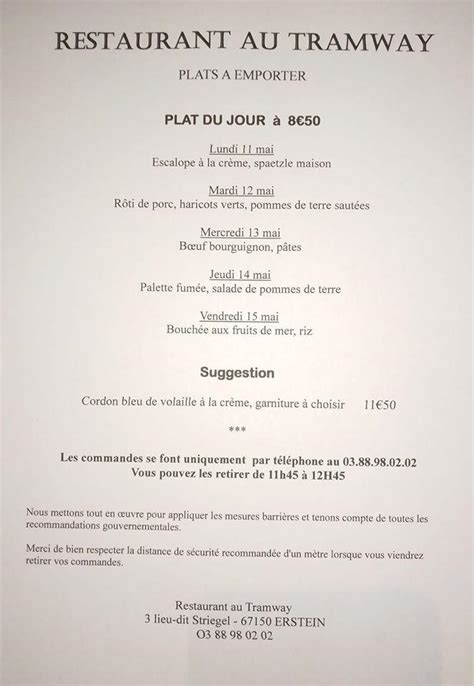 Restaurant au Tramway à Erstein