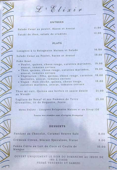 Restaurant l'Elixir à Grasse