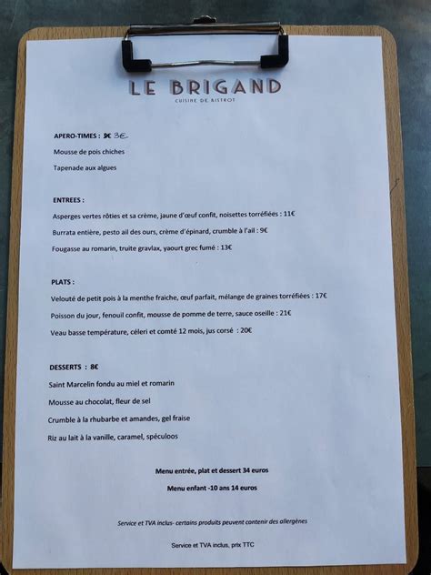 Restaurant le Brigand à Suze-la-Rousse